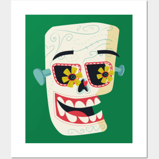 Frankenstein's sugar skull Posters and Art